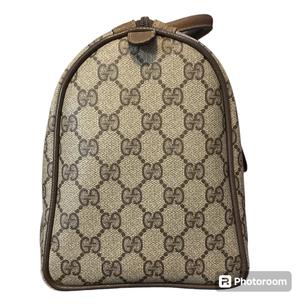 Gucci Authentic Vintage GG Logo Canvas Sherry Line Boston Doctor Bag